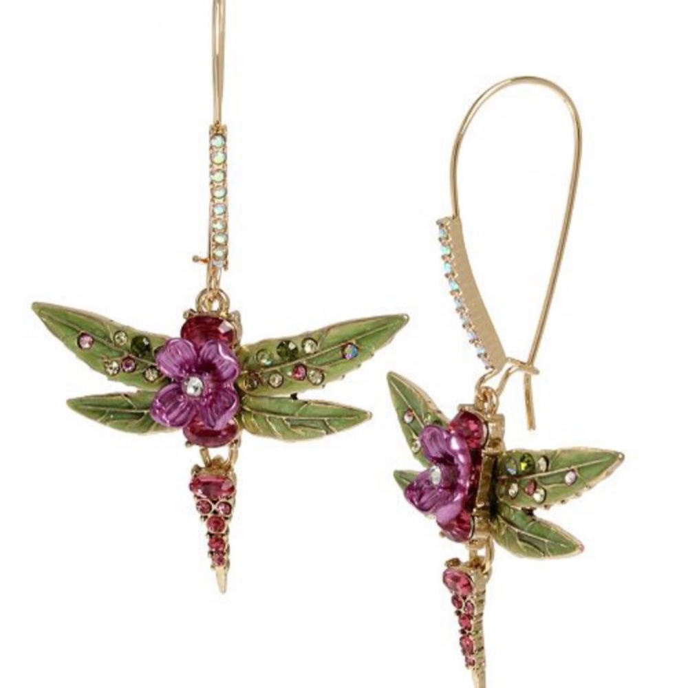 New Betsey Johnson dragonfly earrings